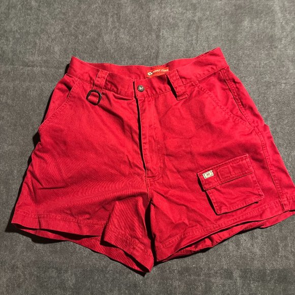 Point Zero x Nicole Benisti Red Cargo Shorts Women's 9 (fits 6) - Picture 1 of 5